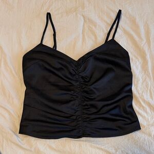 Abercrombie & Fitch Black Ruched Tank Top